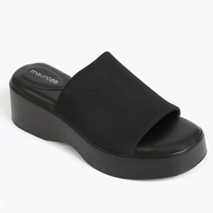 11 Maurice’s sandal black SuperCush April Platform slip on 90’s Y2K